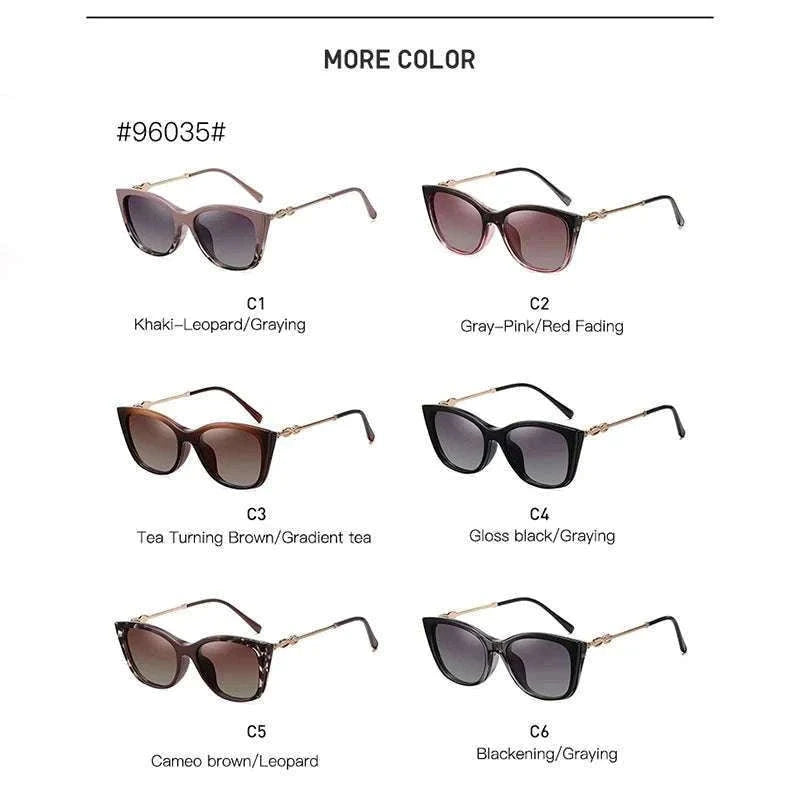 Cat-Eye Prescription Glasses with Magnetic Clip-On Sunglasses-C6 / Progressive / 1.56|Anti Blue Ray