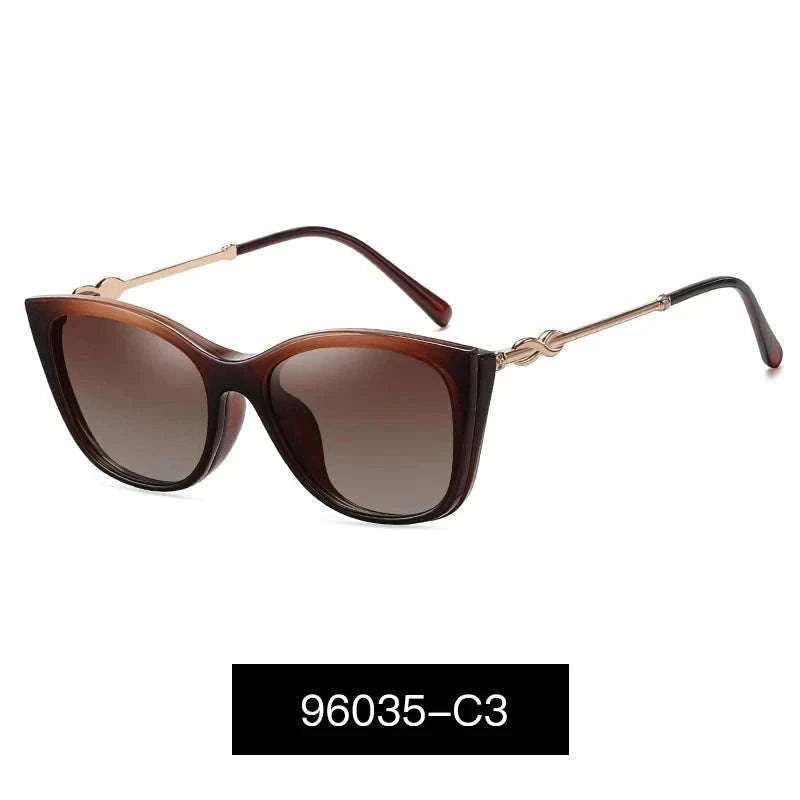 Cat-Eye Prescription Glasses with Magnetic Clip-On Sunglasses-C6 / Progressive / 1.56|Anti Blue Ray