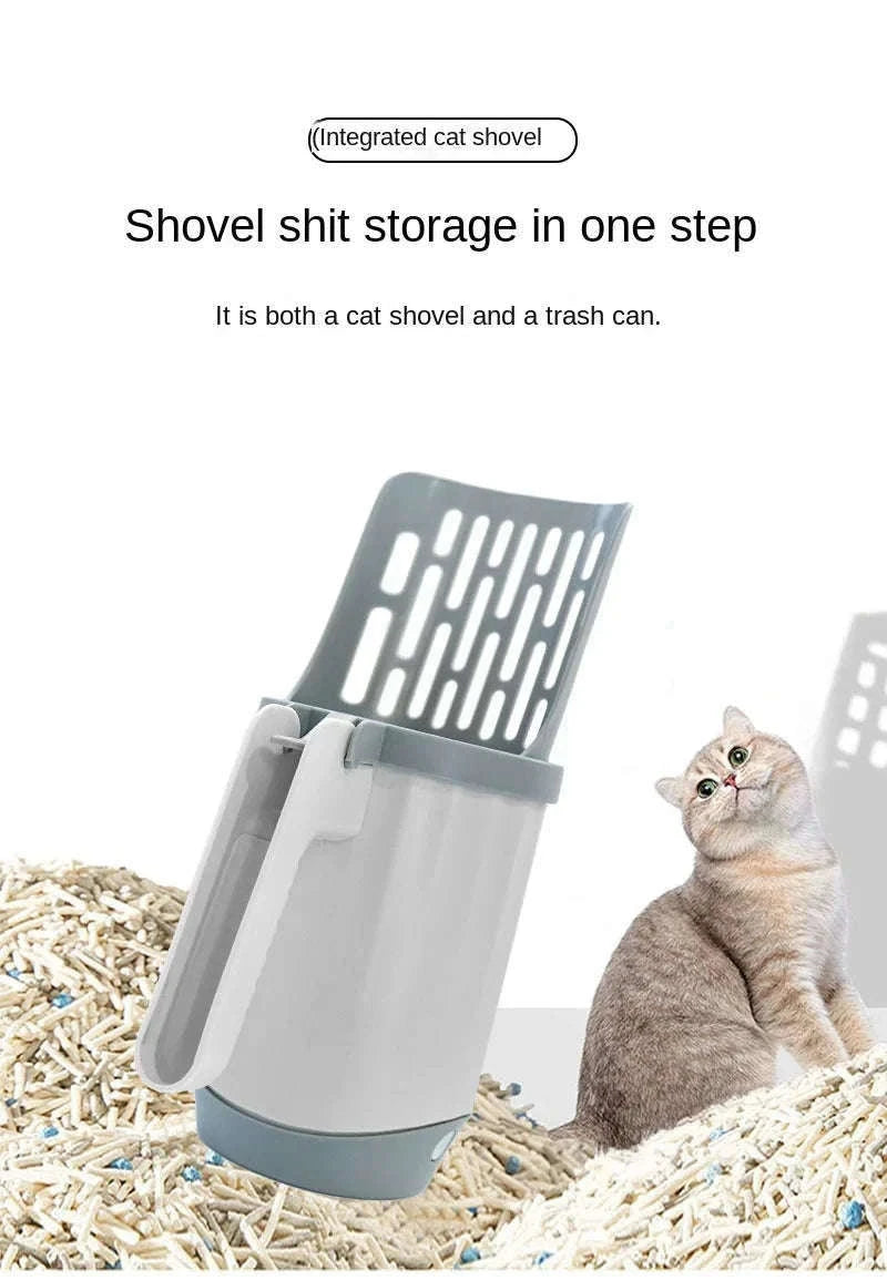 Cat Litter Scoop with Refill Bag Holder for Cleaner Cleaning-Set A / 26x9cm