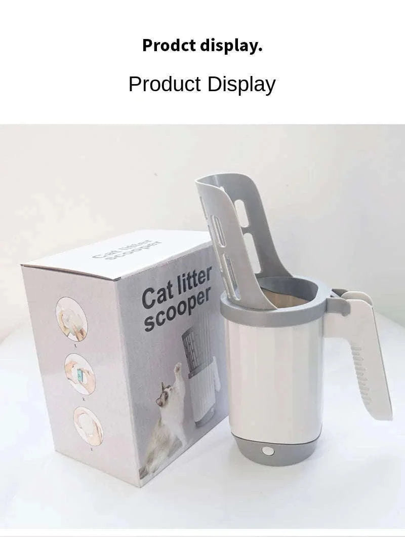Cat Litter Scoop with Refill Bag Holder for Cleaner Cleaning-Set A / 26x9cm