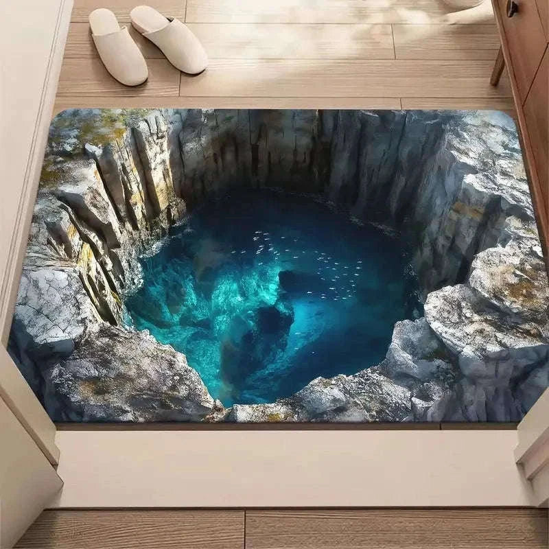 Cave Scenery Pattern Doormat for Entryways and Living Spaces-10 / 30X50CM