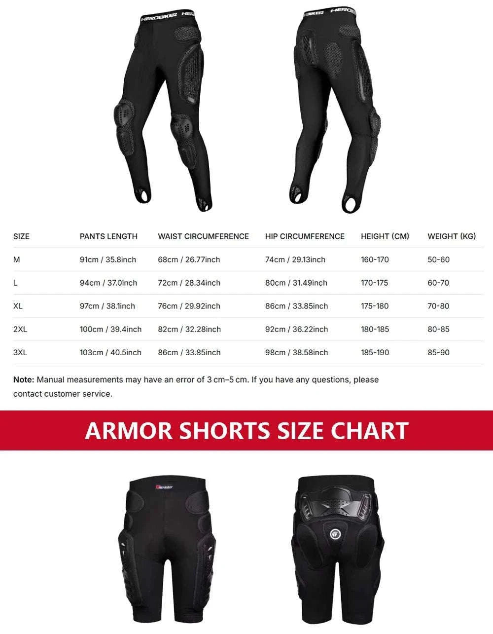 CE Certified Motocross Armor Jacket Set with Chest & Back Protection-MP1009 BK Pants / XL