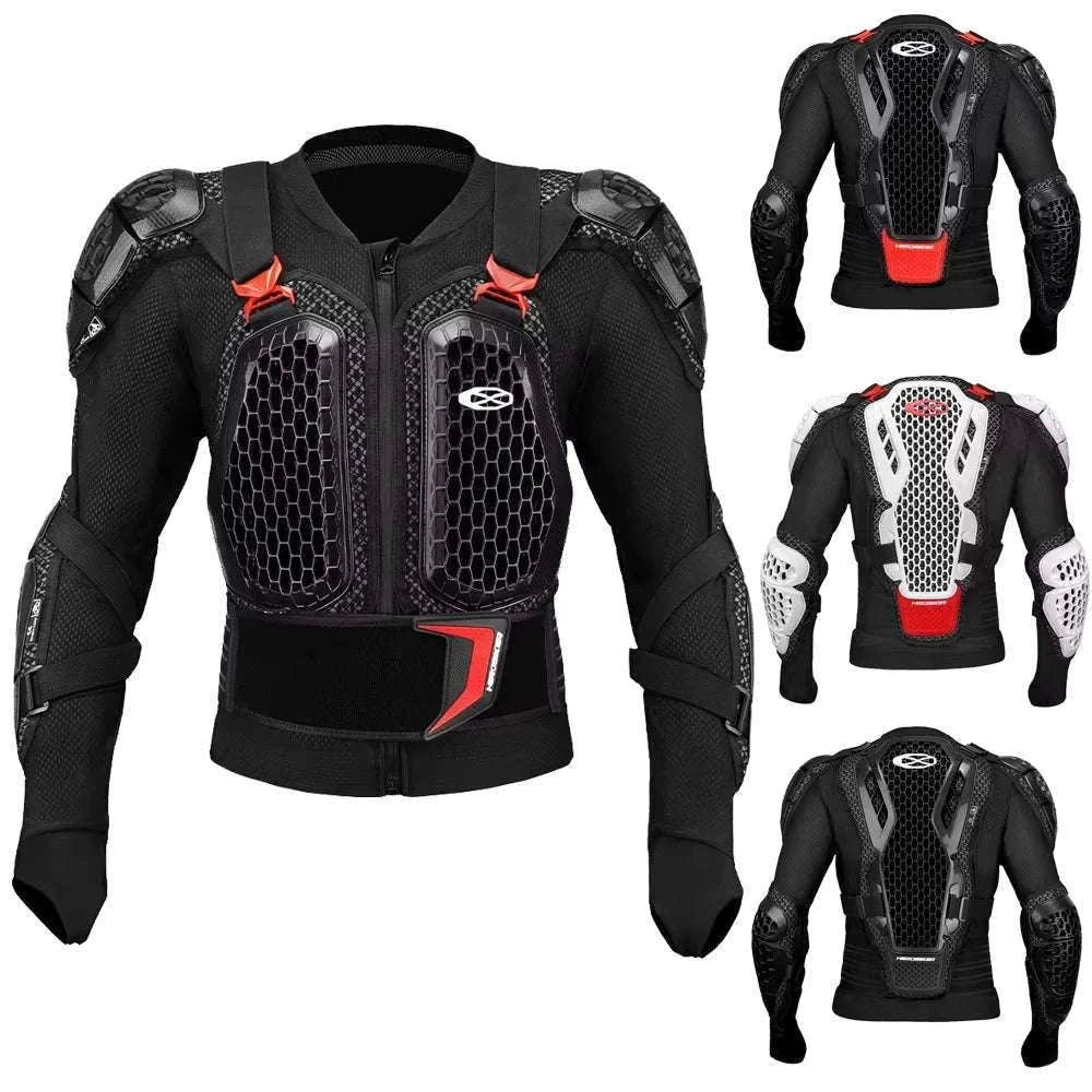 CE Certified Motocross Armor Jacket Set with Chest & Back Protection-MP1009 BK Pants / XL
