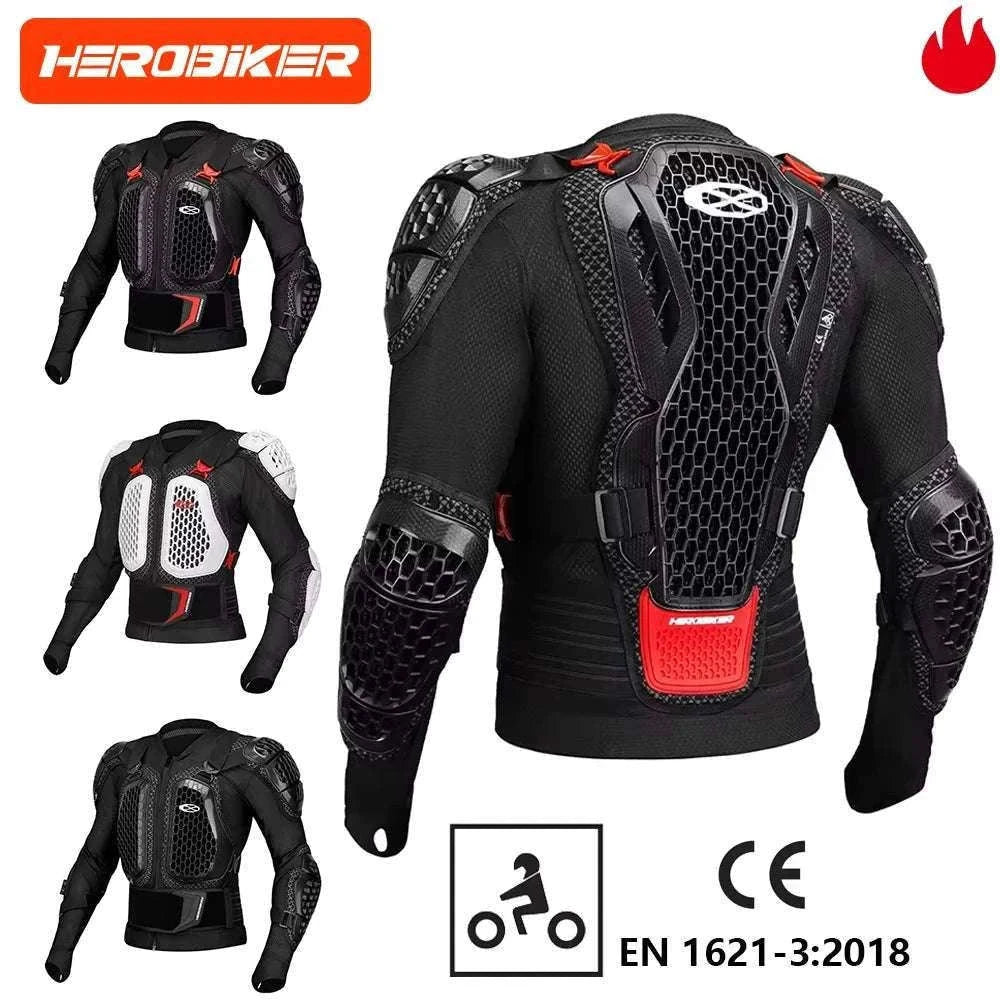 CE Certified Motocross Armor Jacket Set with Chest & Back Protection-MP1009 BK Pants / XL