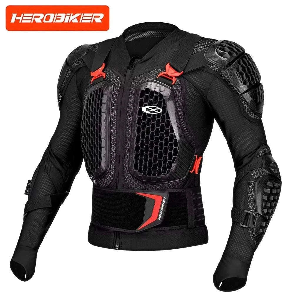 CE Certified Motocross Armor Jacket Set with Chest & Back Protection-MP1009 BK Pants / XL