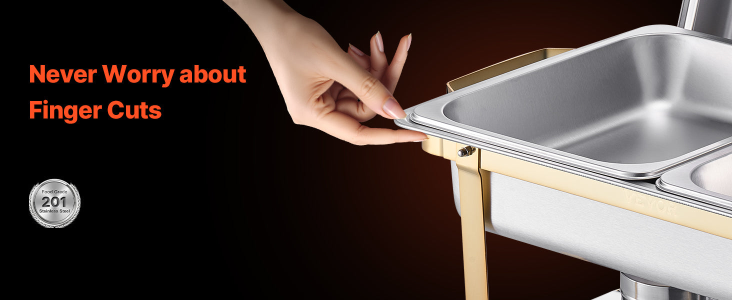Stainless Steel Chafing Dish Buffet Set with Half-Size Pans