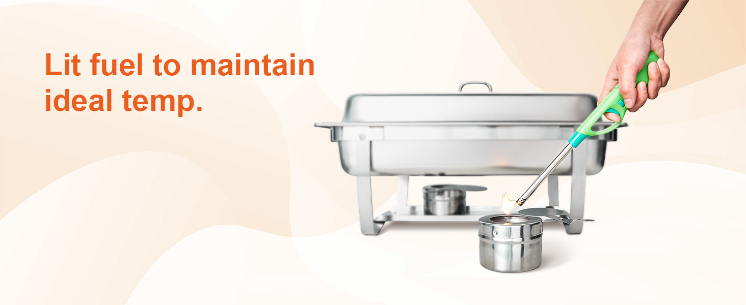 8QT Chafing Dish Buffet Set with Full Pans & Fuel Holders