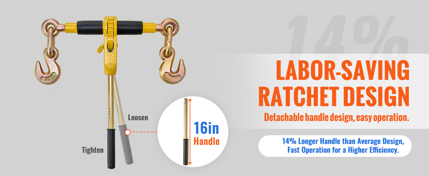 7100 lb Ratchet Chain Binder with Anti-Skid Handle for Secure Loads
