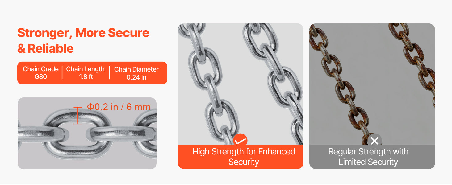 2200 lb Drum Lifting Chain Sling G80 with Security Hook