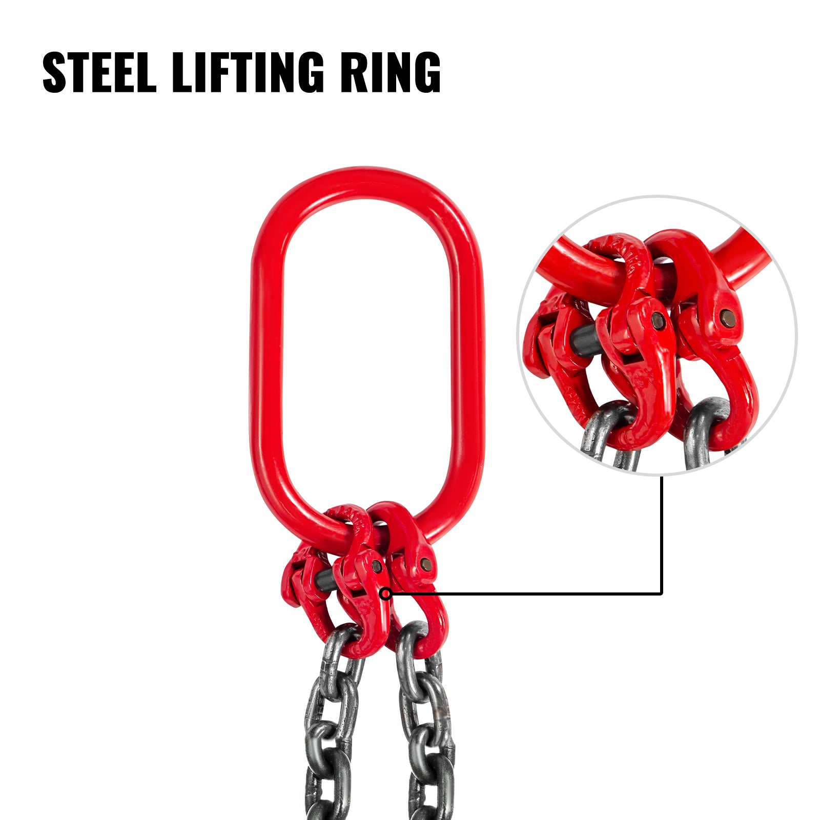 5FT G80 Lifting Chain Sling with Grab Hooks 3/8" 8800lb Capacity