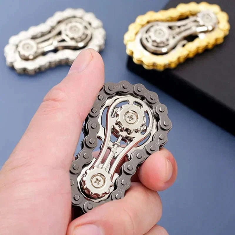 Chain Tooth Mechanical Flywheel Fidget Spinner-Gray