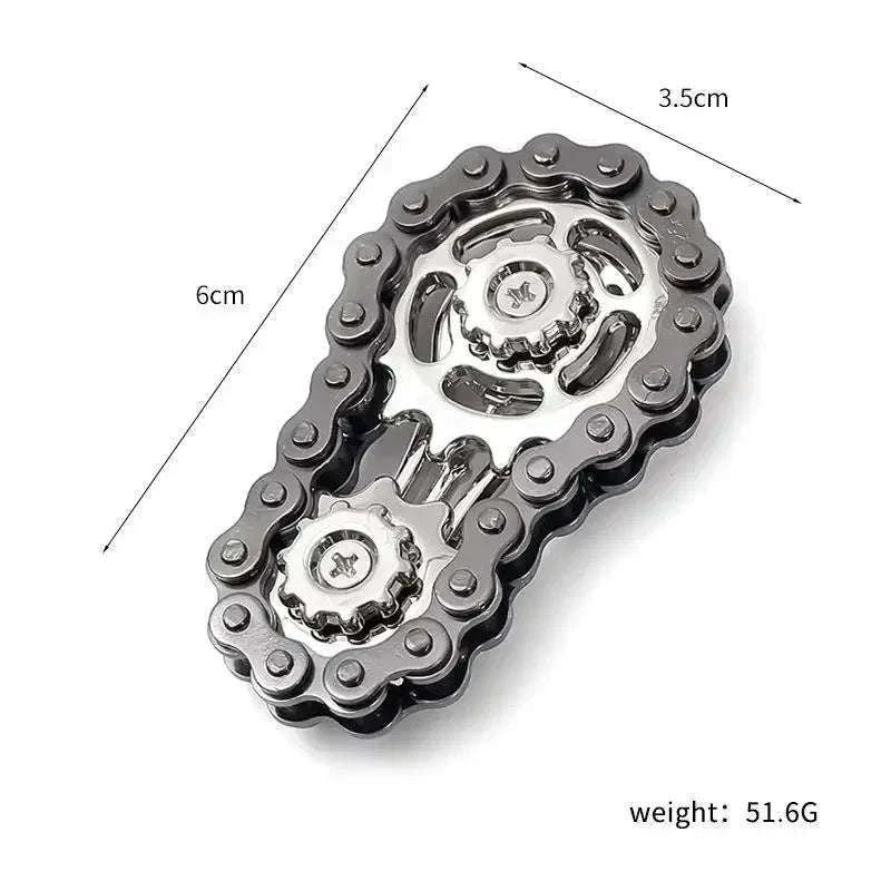 Chain Tooth Mechanical Flywheel Fidget Spinner-Gray