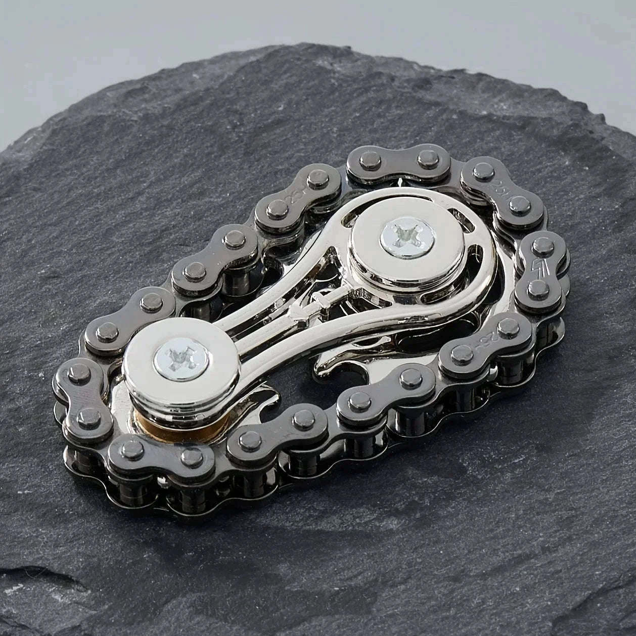 Chain Tooth Mechanical Flywheel Fidget Spinner-Gray