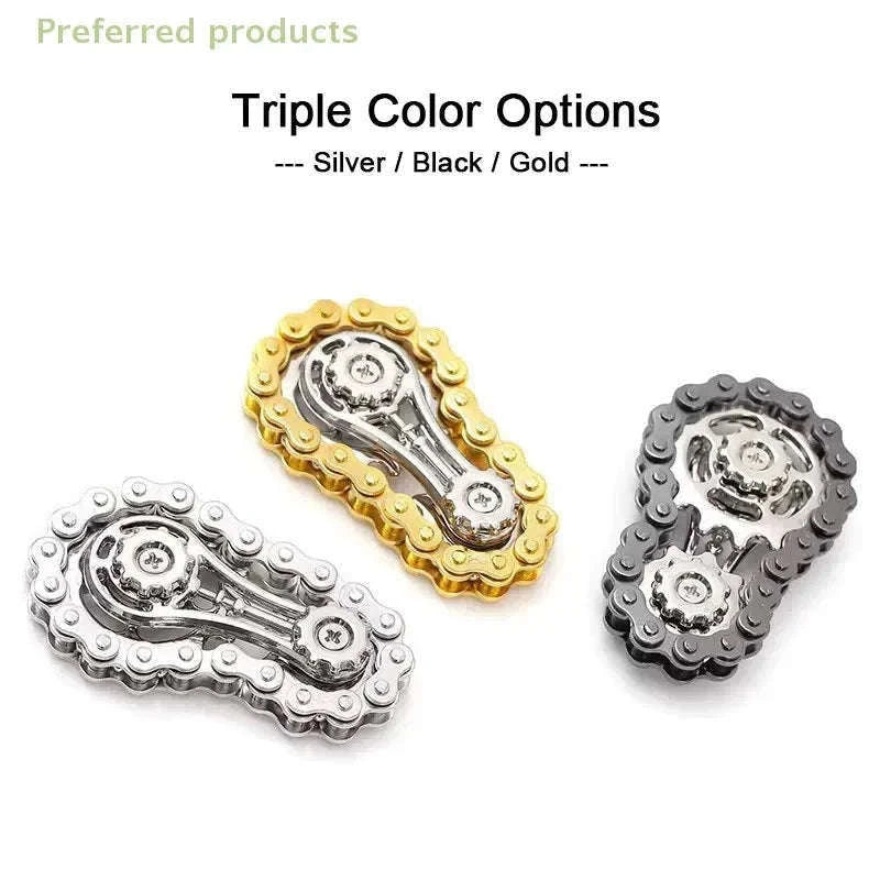 Chain Tooth Mechanical Flywheel Fidget Spinner-Gray