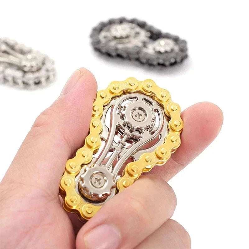 Chain Tooth Mechanical Flywheel Fidget Spinner-Gray