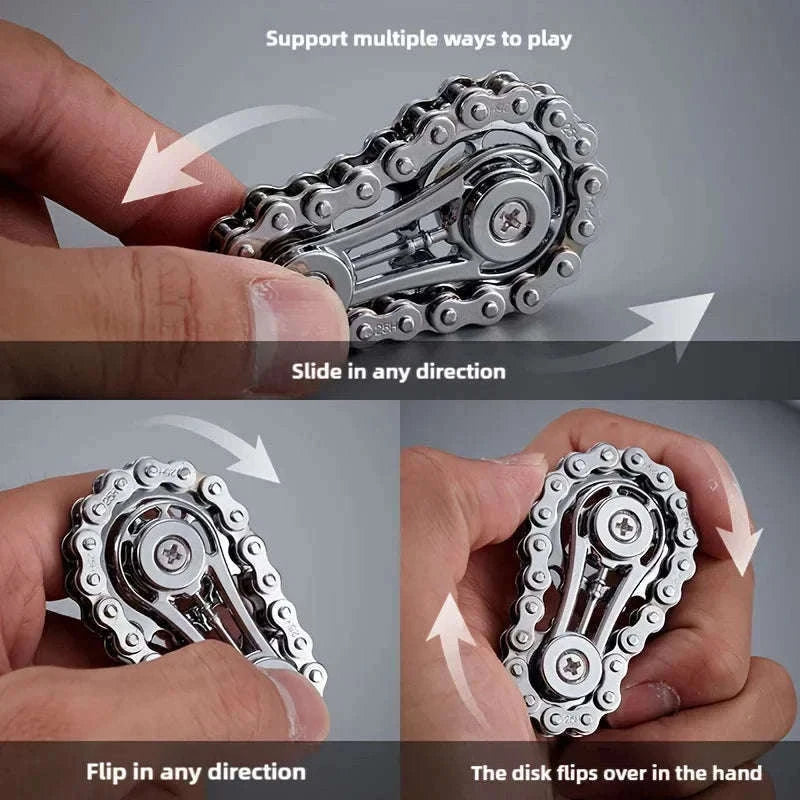 Chain Tooth Mechanical Flywheel Fidget Spinner-Gray