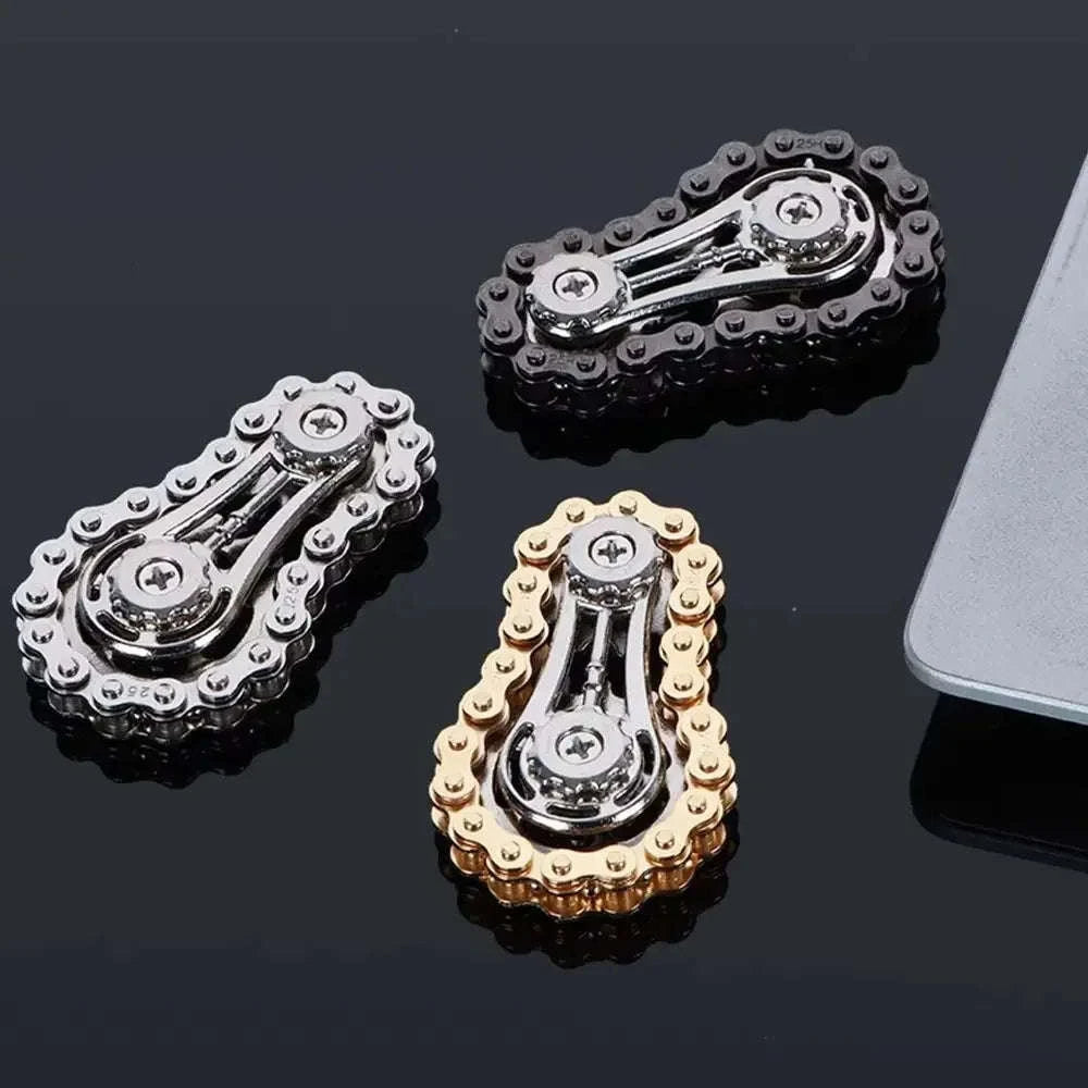 Chain Tooth Mechanical Flywheel Fidget Spinner-Gray