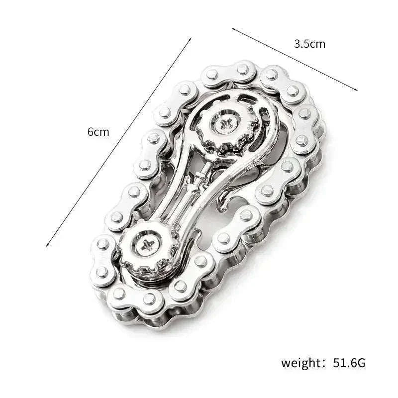 Chain Tooth Mechanical Flywheel Fidget Spinner-Gray