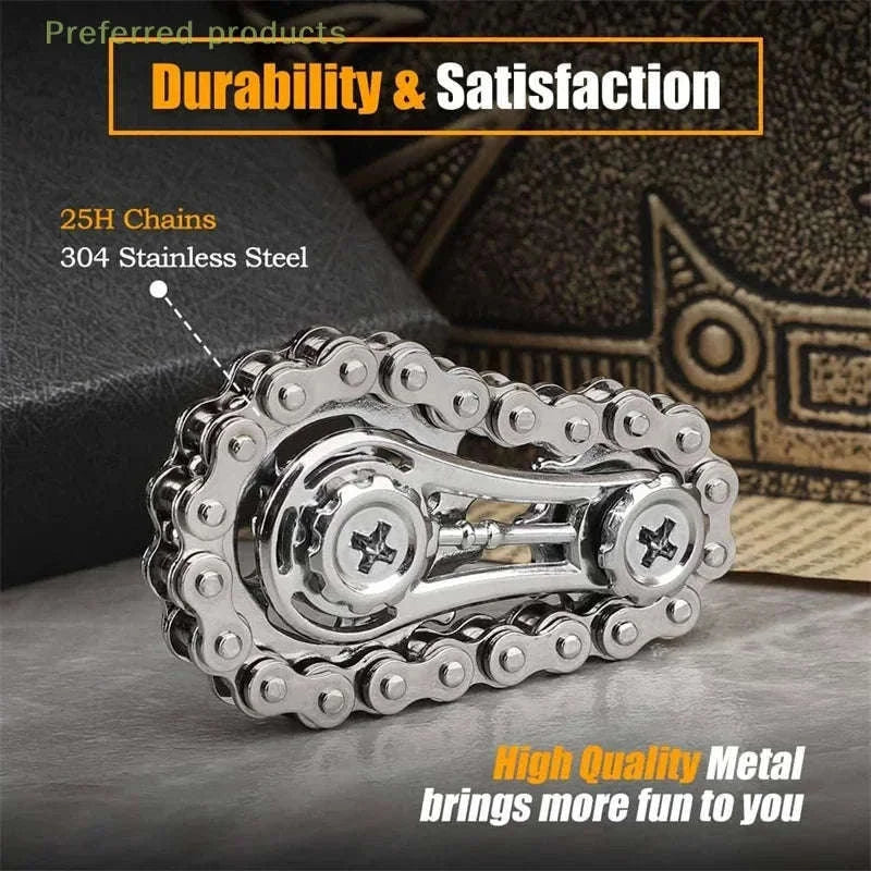 Chain Tooth Mechanical Flywheel Fidget Spinner-Gray