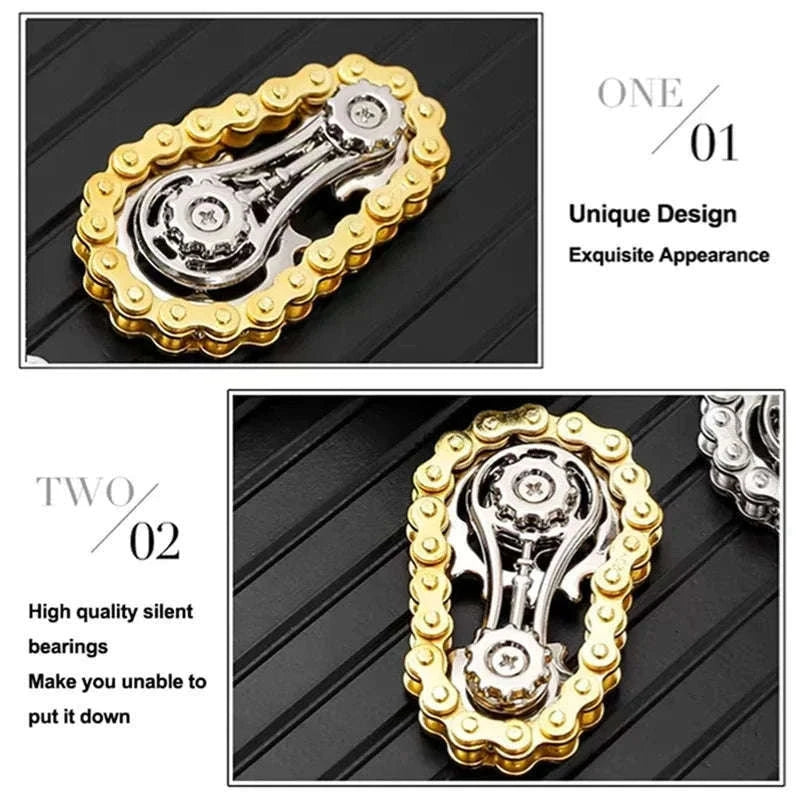 Chain Tooth Mechanical Flywheel Fidget Spinner-Gray