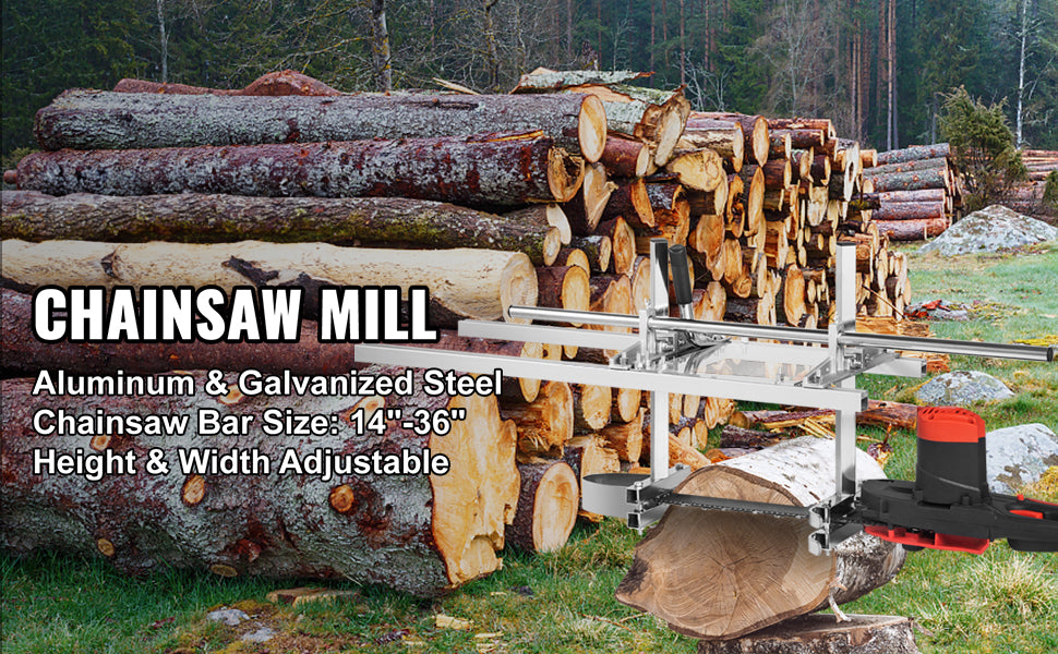 SucceBuy Kettensäge-Millingsägen 24 36 48 in Führungsstange Holz Holzzuschneidung tragbares Sawmill Aluminum Stahl Kettensäge-Mill