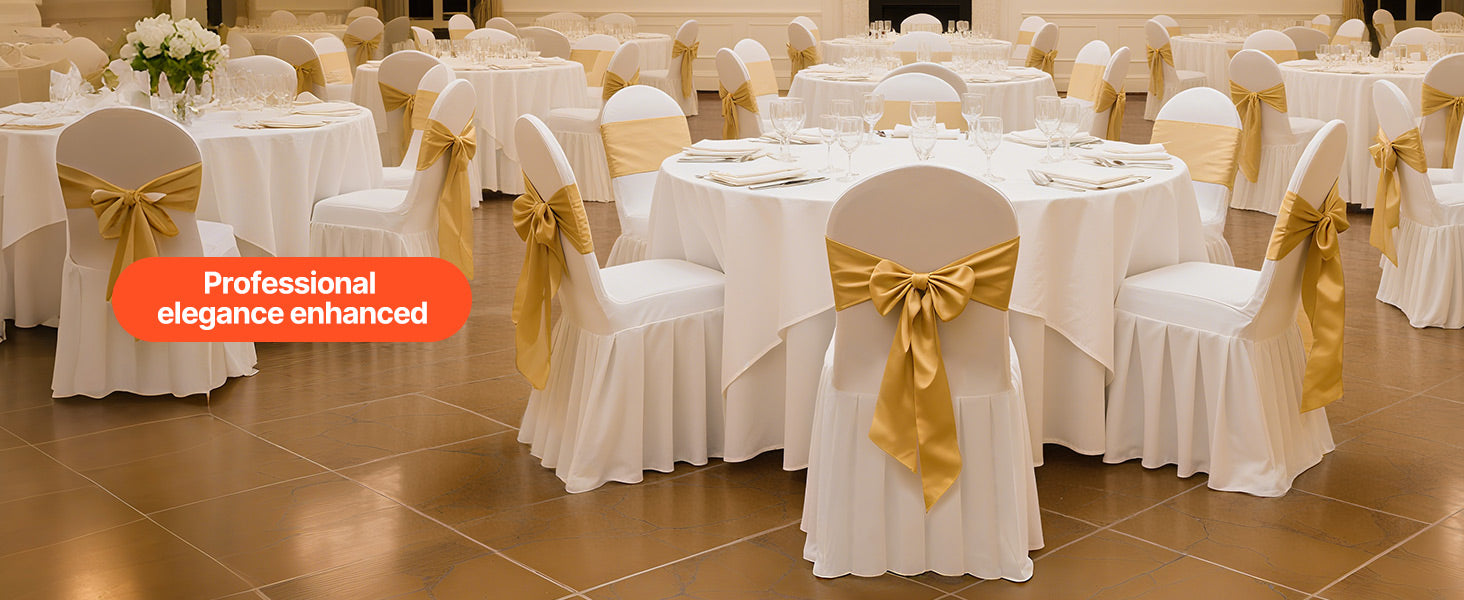 SucceBuy 30 Pcs White Chair Covers Polyester Spandex Chair Cover Stretch Slipcovers Removable Chair Cover for Party, Banquet