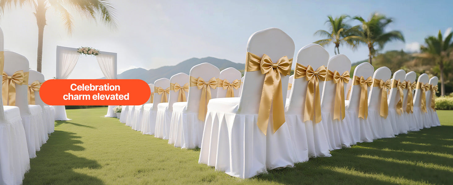 SucceBuy 30 Pcs White Chair Covers Polyester Spandex Chair Cover Stretch Slipcovers Removable Chair Cover for Party, Banquet