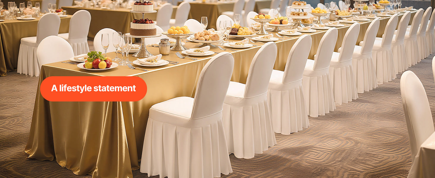 SucceBuy 30 Pcs White Chair Covers Polyester Spandex Chair Cover Stretch Slipcovers Removable Chair Cover for Party, Banquet
