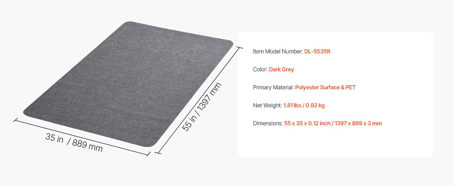 SucceBuy Chair Mat Plastic Floor Protector Rug with Studded Non-Slip & Easy to Clean Smooth Glide Under Desk Rug for Home Office