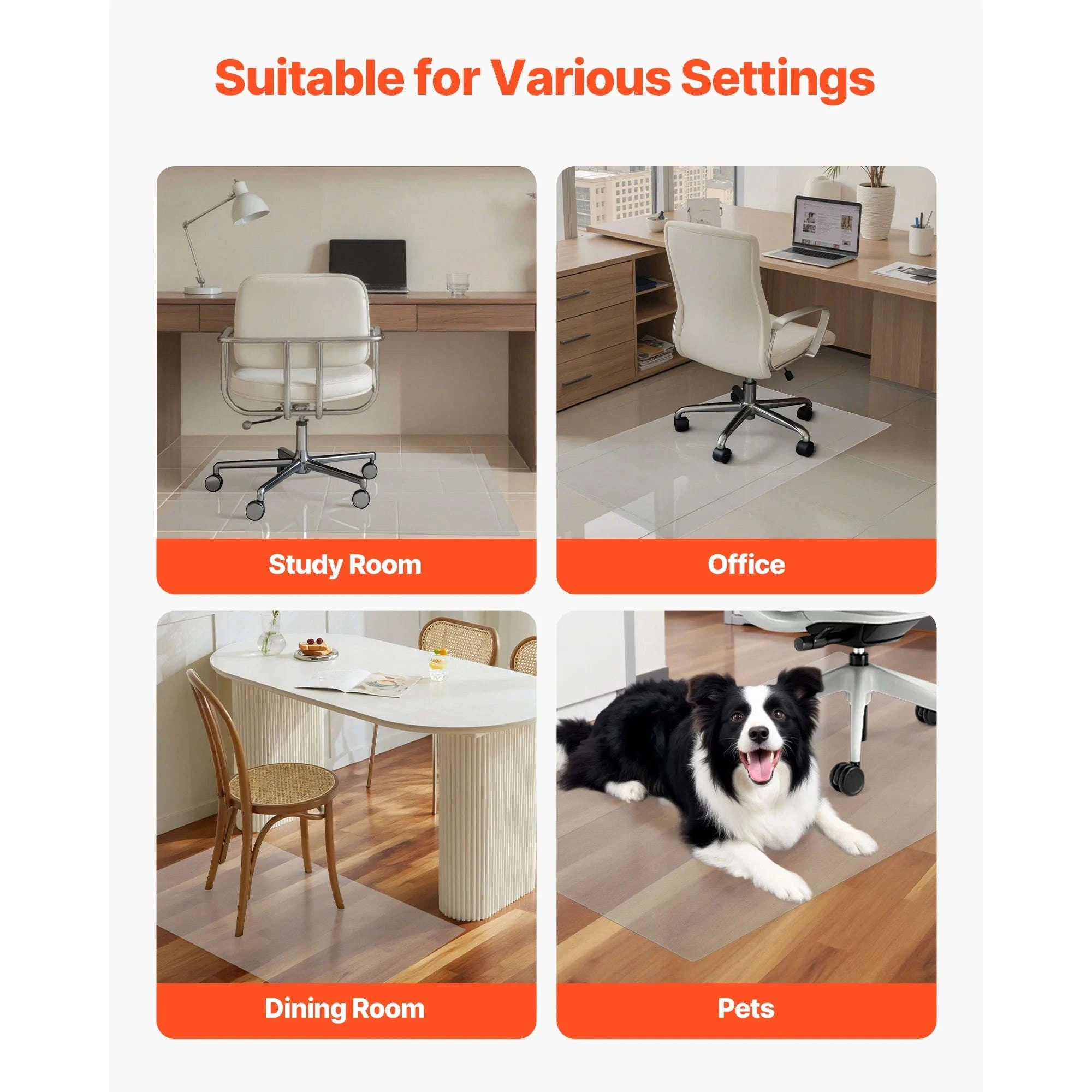 Chair Mat Plastic Floor Protector for Home Office-36x48inch Corduroy / United States