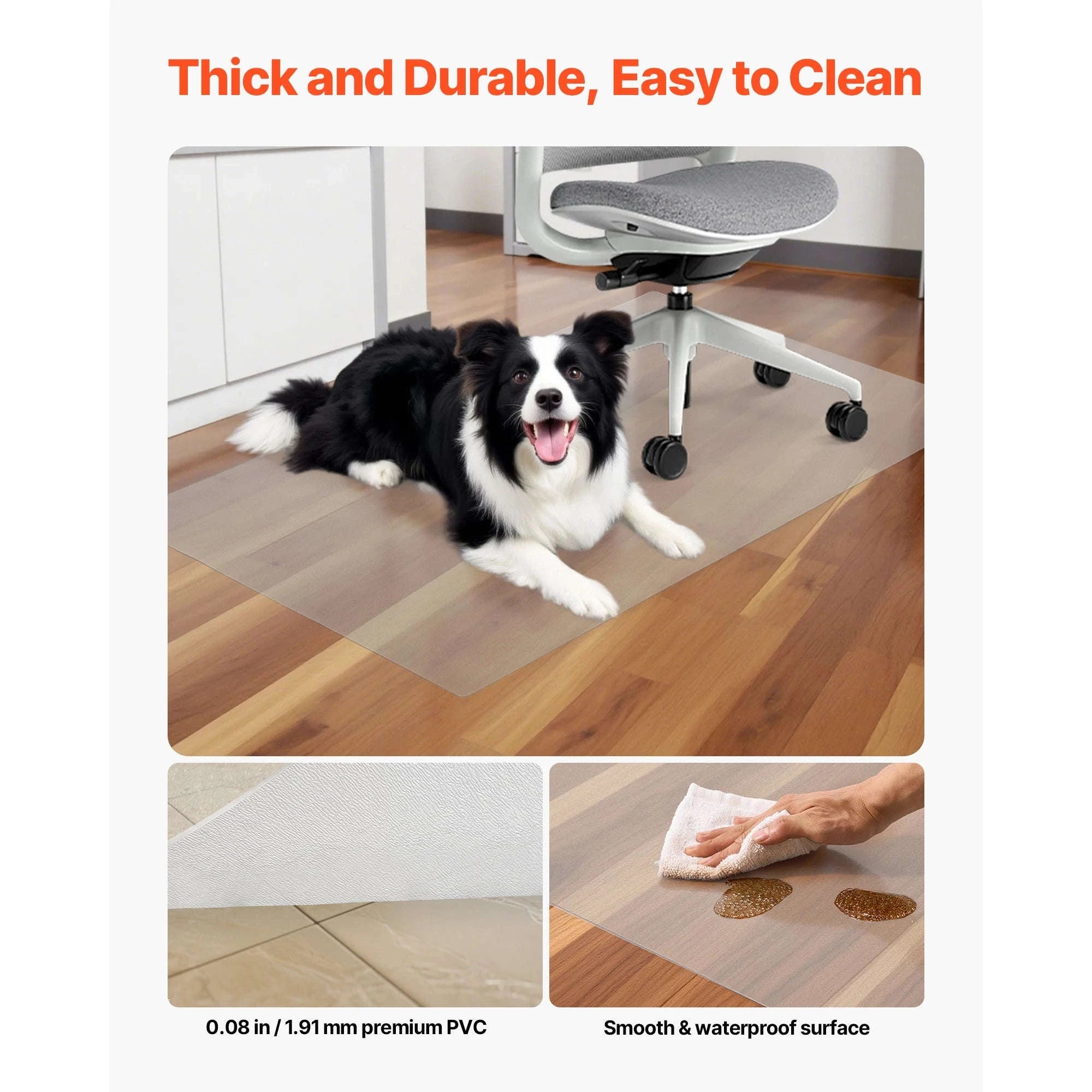 Chair Mat Plastic Floor Protector for Home Office-36x48inch Corduroy / United States