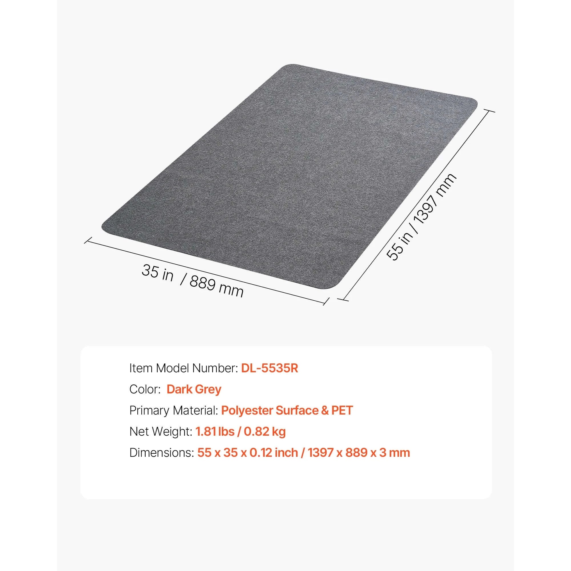 Chair Mat Plastic Floor Protector for Home Office-36x48inch Corduroy / United States