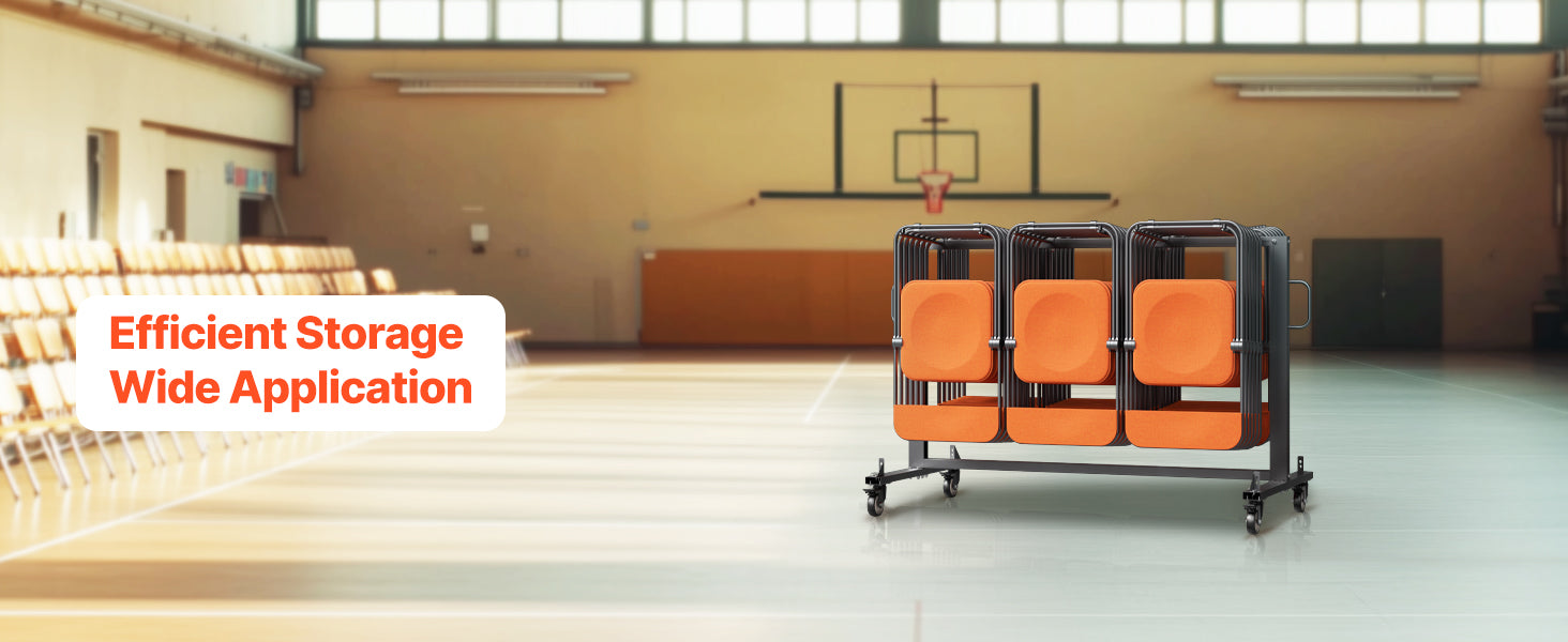 400lbs Folding Chair Storage Cart with Wheels for 42 Chairs