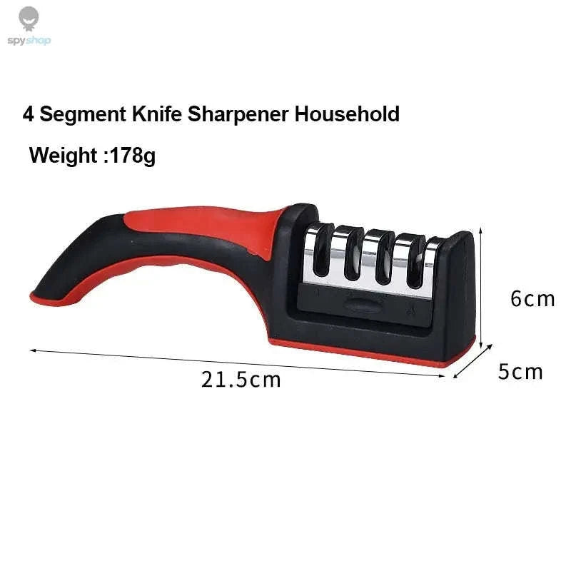 Chef's Edge 4-in-1 Knife Sharpener – Multi-Stage Precision Sharpening for Every Kitchen-Red / Sharpeners