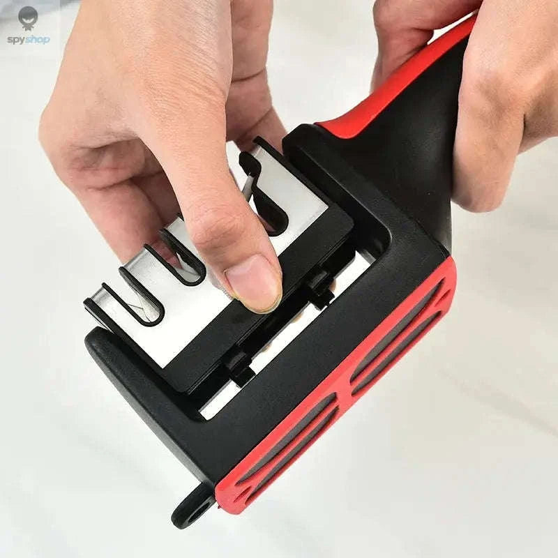Chef's Edge 4-in-1 Knife Sharpener – Multi-Stage Precision Sharpening for Every Kitchen-Red / Sharpeners