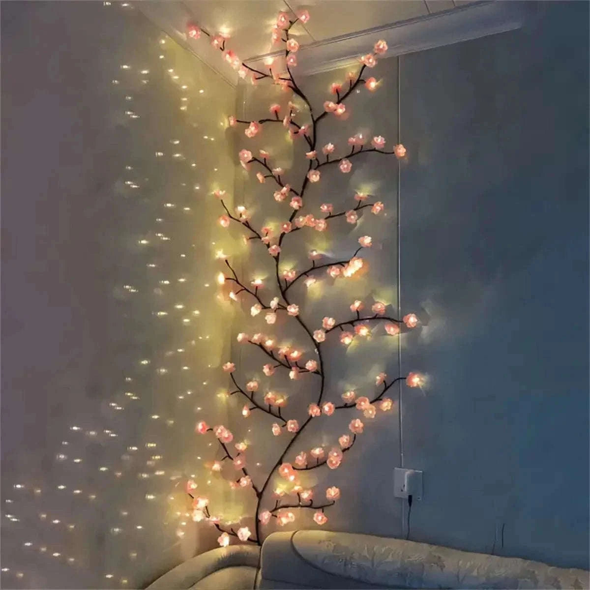 Cherry Blossom 96 LED USB Tree Branch Rattan Lights-warmwhite