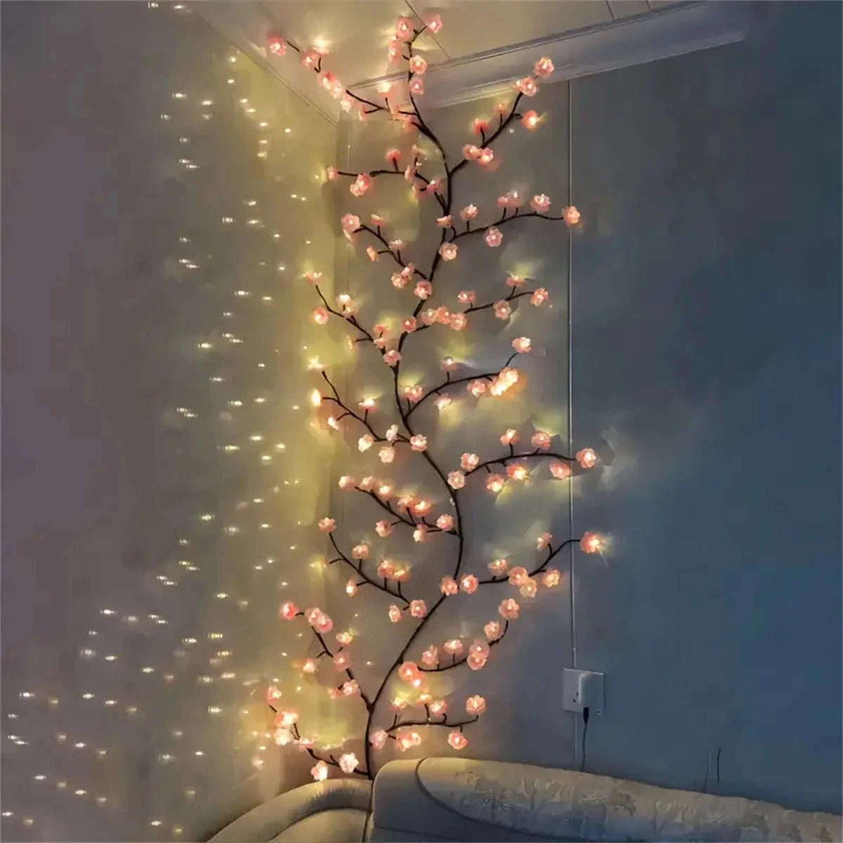 Cherry Blossom 96 LED USB Tree Branch Rattan Lights-warmwhite
