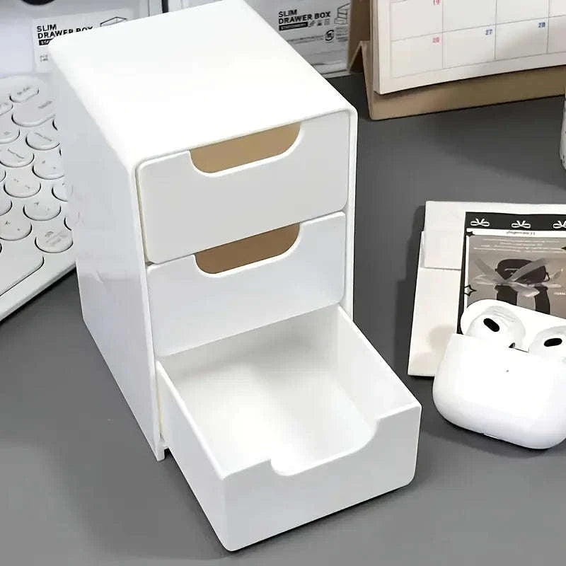 Chic 3‑Tier Desk Organizer for Office, Jewelry & Cosmetics-WHITE