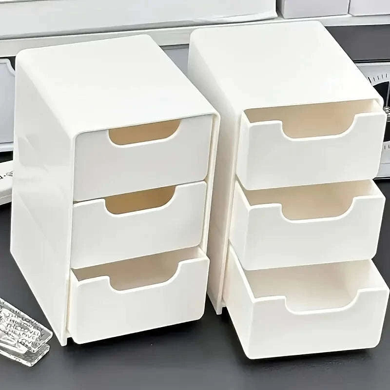Chic 3‑Tier Desk Organizer for Office, Jewelry & Cosmetics-WHITE