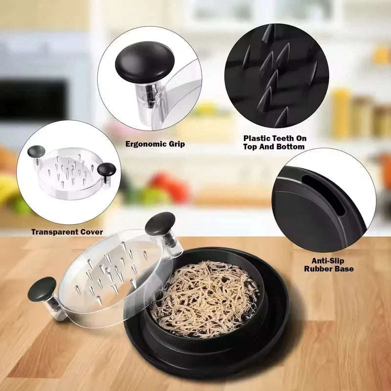 Chicken Shredder Tool with Non-Slip Base and Rotating Handle-rotundity / United States