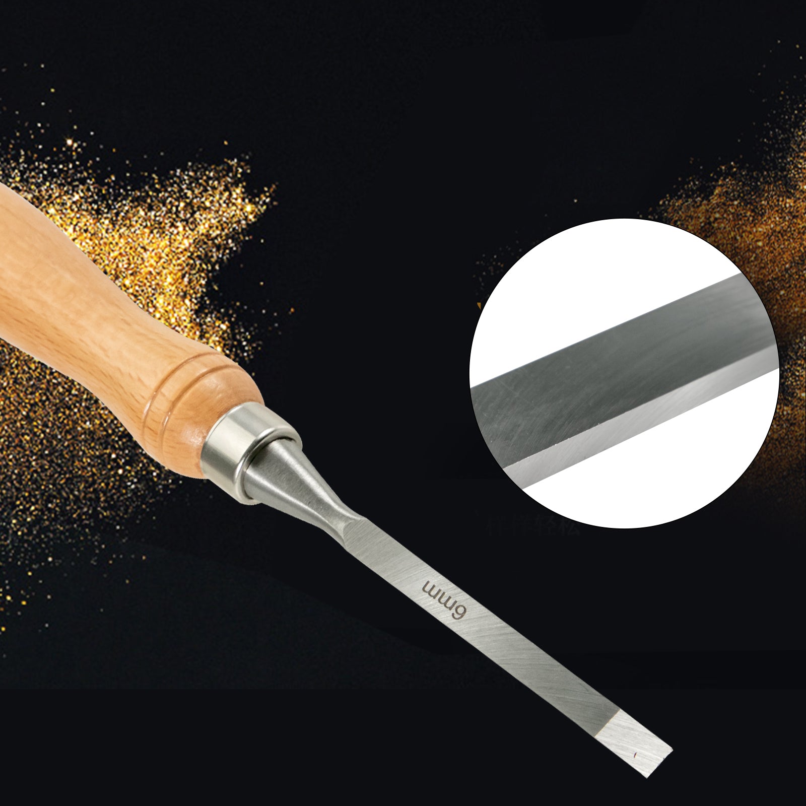 SucceBuy 12-Piece Wood Lathe Chisel Set, 3.75" Blade, Woodworking & Carving Tools with Wooden Case for Furniture & Root Crafting