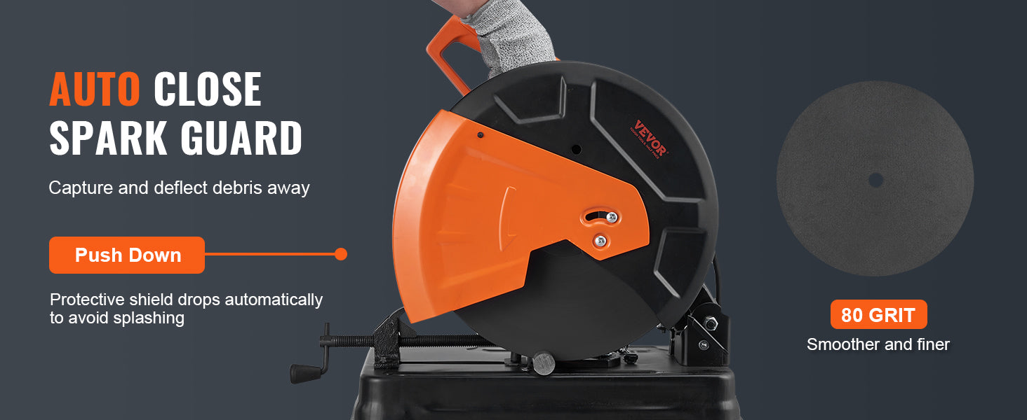 14" 2300W Abrasive Chop Saw with 0–45° Adjustable Angle