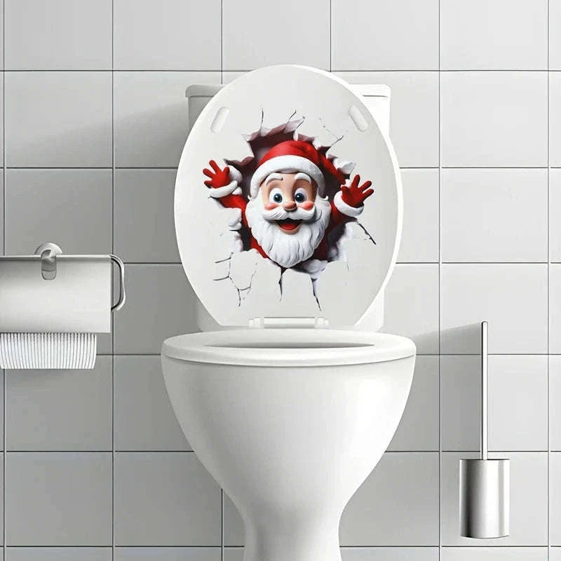 Christmas Toilet Sticker Decoration for Festive Bathroom Décor-style 2 / CHINA