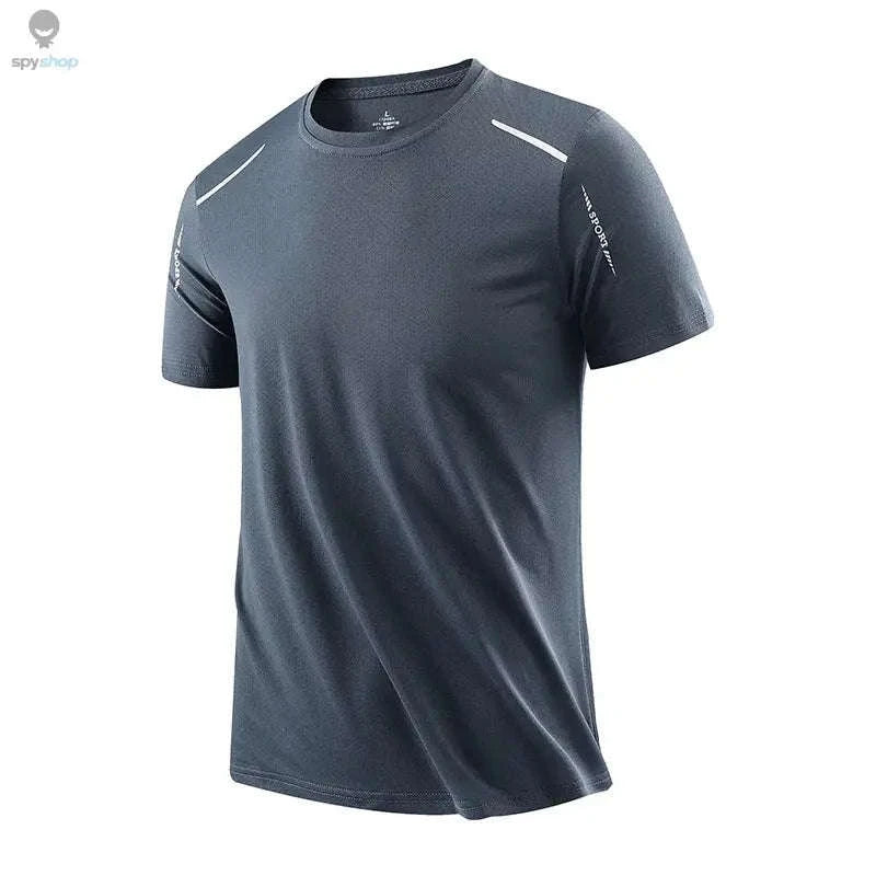 CHRLCK Men's Quick Drying Sports Tee – Lightweight, Breathable Summer Performance Shirt-Navy / 5XL(90-100kg)