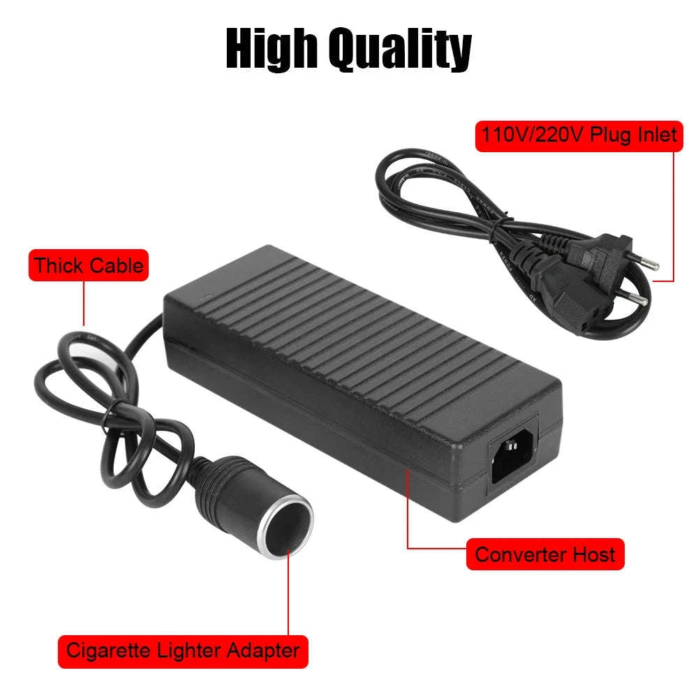 Cigarette Lighter Converter 110V/220V to 12V 15A Power Adapter-EU