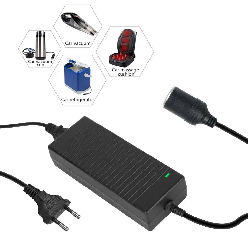 Cigarette Lighter Converter AC/DC 110V/220V to 12V 15A Power Adapter-US Plug