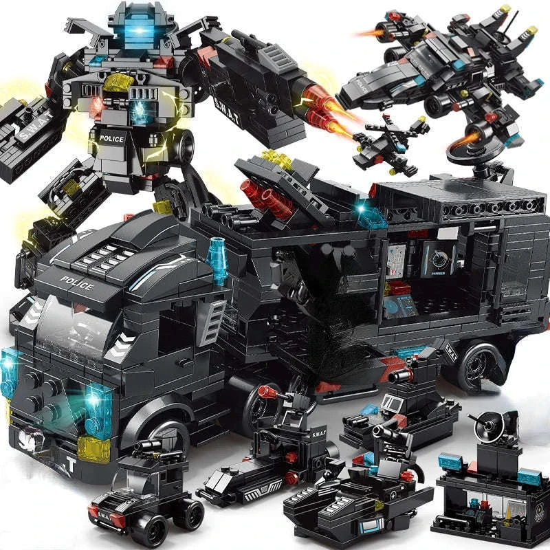City Police Station Building Blocks SWAT Truck Set-585Pcs