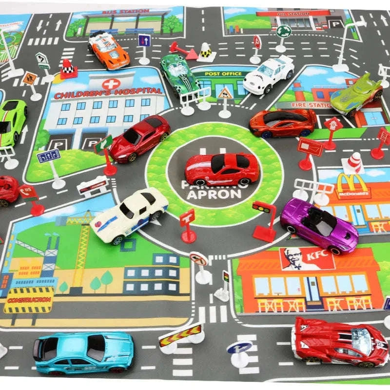 City Road Map Carpet Play Mat-83X58cm road map