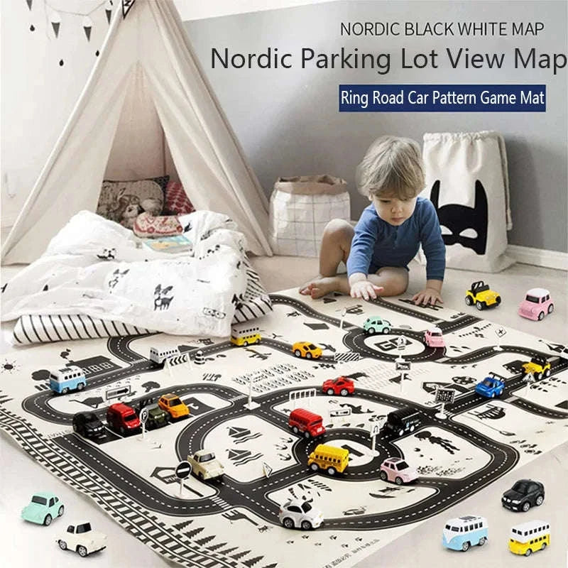 City Road Map Carpet Play Mat-83X58cm road map