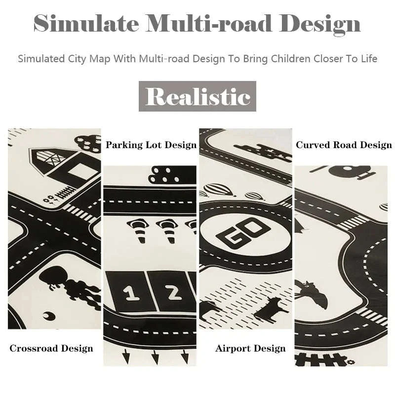 City Road Map Carpet Play Mat-83X58cm road map